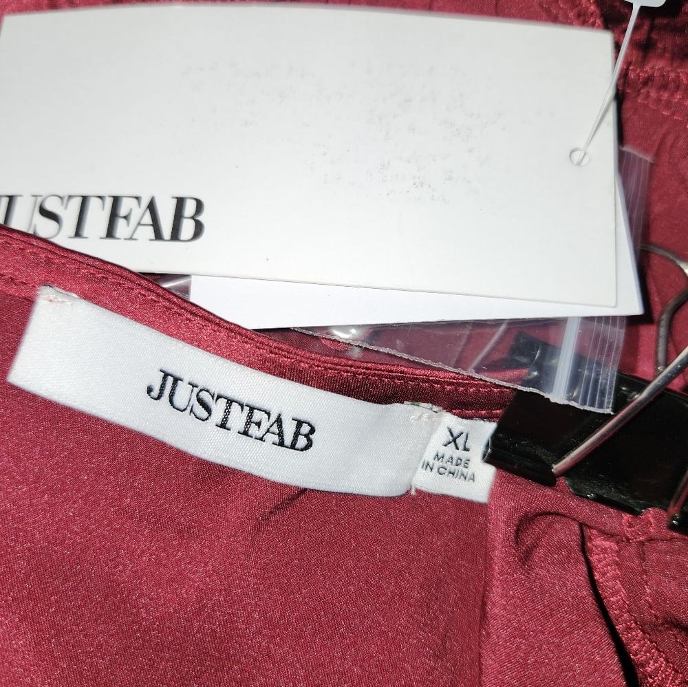 JustFab | Burgundy Silky Dress NWT - Picture 5 of 6